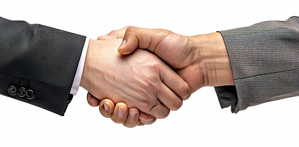 The image depicts two hands shaking hands to depict partnership and trust-5